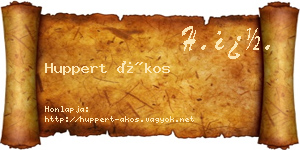 Huppert Ákos névjegykártya
